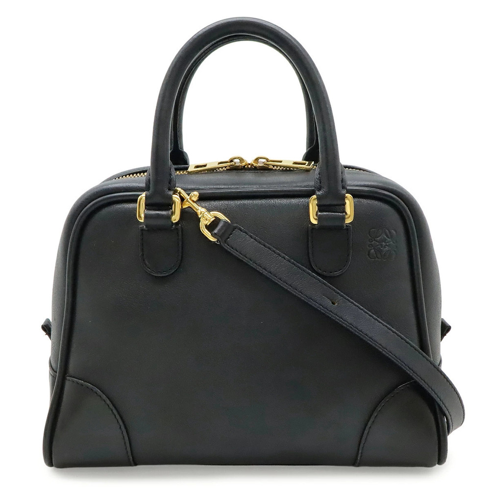 Loewe Anagram Amazona Handbag Shoulder Leather Black